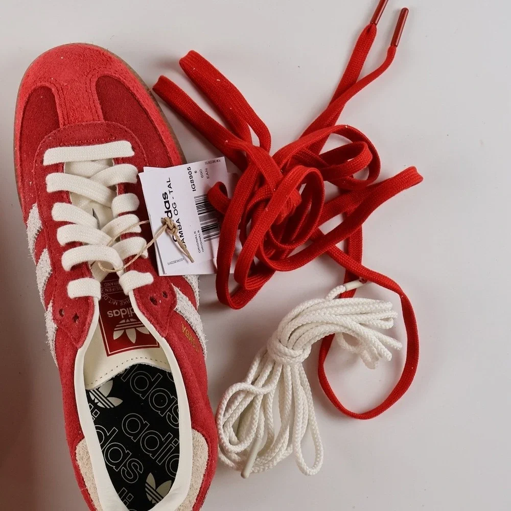 Adidas Samba OG TAL Hahoe Mask Red White Suede Sneakers 5.5 NWT